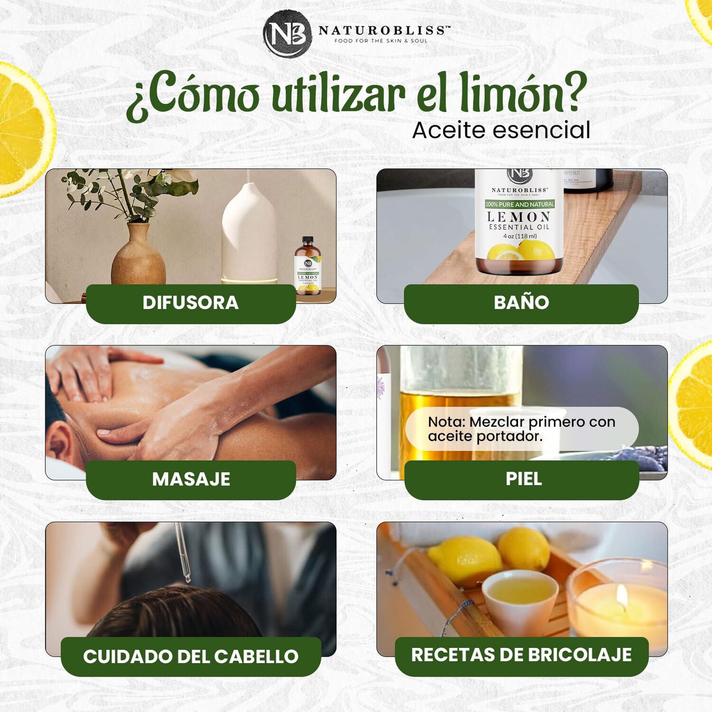 NaturoBliss 100% Pure Lemon Essential Oil – Therapeutic Grade, 4 oz with Glass Dropper