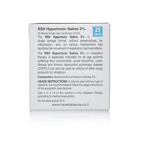 NAVEH PHARMA RSV Gentle Respiratory Relief – Baby-Friendly 3% Hypertonic Saline for Nebulizers | 25 x 5ml Vials