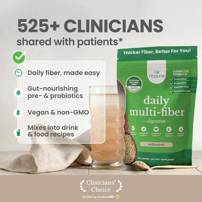 nbpure Daily Fiber Powder Blend – Digestive Health, Cholesterol Support, Weight Management | Savory Mocha, 45 Servings