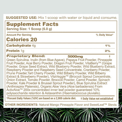 nbpure Earthy Andy Superfood Paradise - Mango Pineapple, 30 Servings