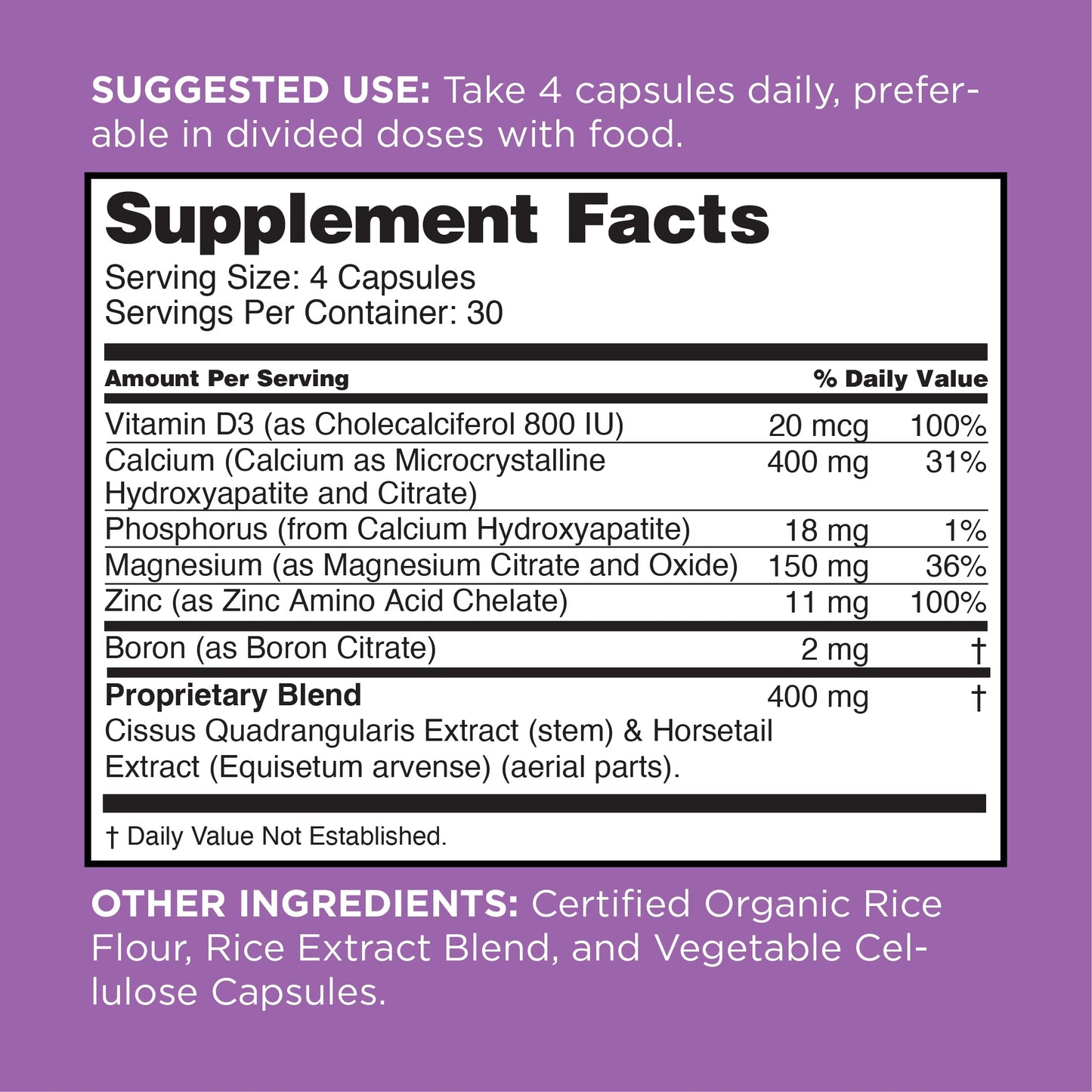nbpure Happy Bones Better Bone Support Supplement, 120 Capsules