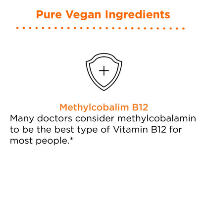 nbpure Organic & Vegan Methyl B12 Spray - 500mcg per Spray | Energy, Mood & Nerve Support