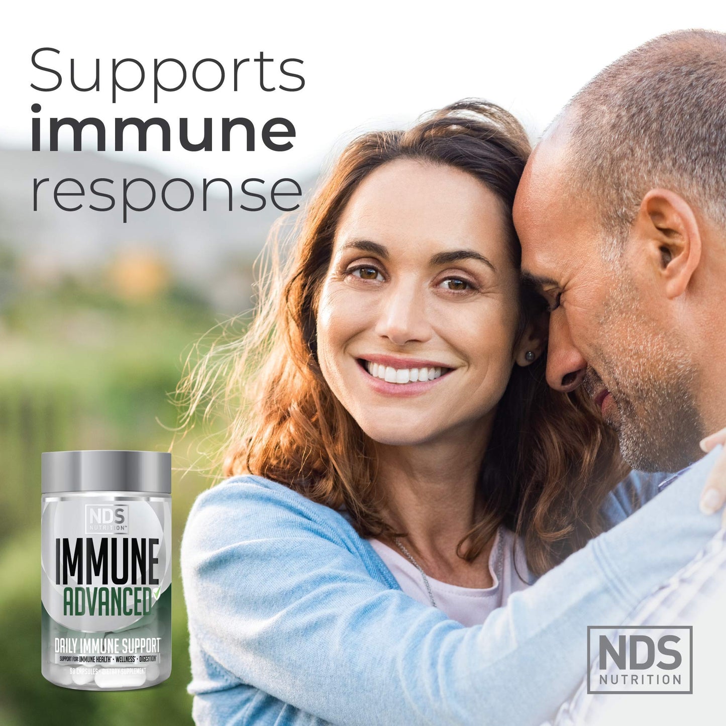 NDS Nutrition Advanced Immune Booster - Elderberry, Vitamin C, D, Zinc & Probiotic (90 capsules)