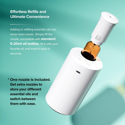 Waterless Essential Oil Diffuser AN7 White | 600 sq ft, 3 Mist, 4 Timer