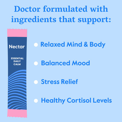Nectar Calm Magnesium Glycinate Drink Mix – Sugar Free, Zero Calorie (30 Sticks)