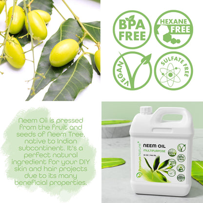 Organic Neem Oil 100% Pure Cold-Pressed for Skin, Hair & Plants | 32 oz
