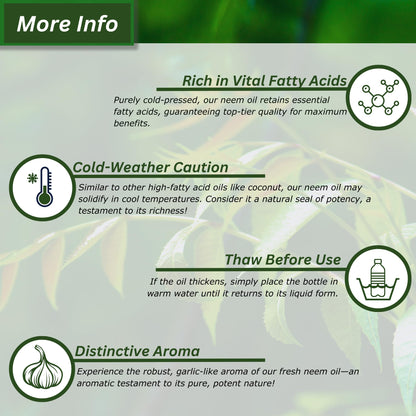 Organic 100% Cold-Pressed Neem Oil (32 Fl Oz) – Pure, Unrefined Neem Oil for Hair, Skin, Plants & Pets