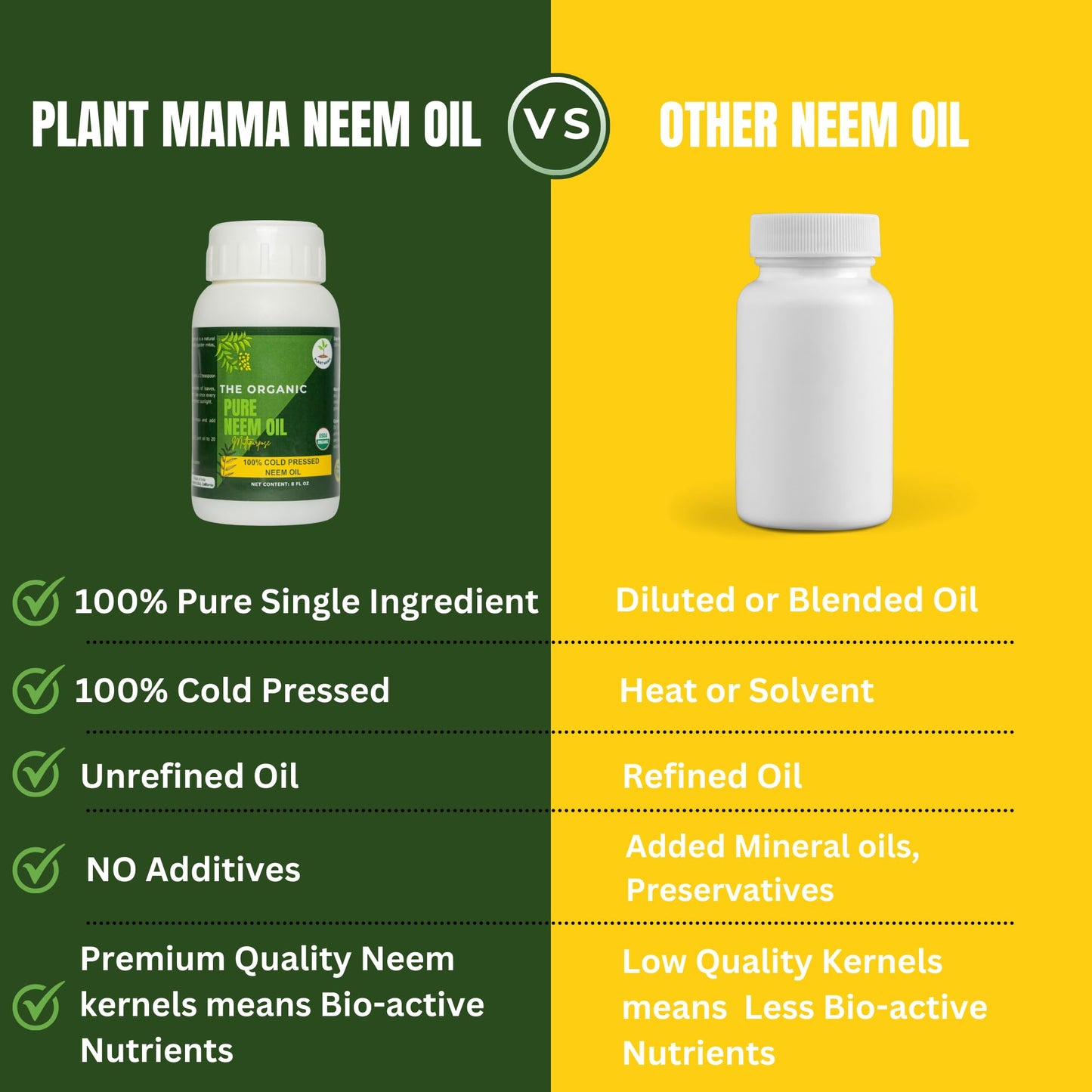 Organic 100% Cold-Pressed Neem Oil (32 Fl Oz) – Pure, Unrefined Neem Oil for Hair, Skin, Plants & Pets