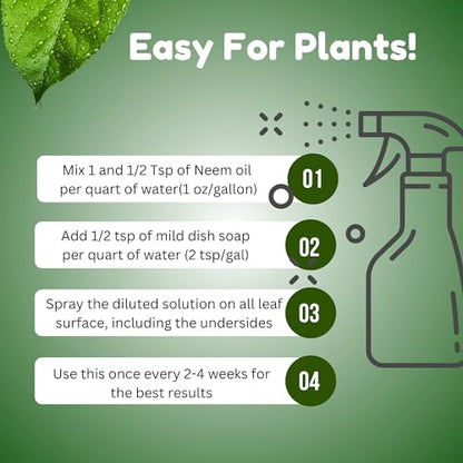 Organic 100% Cold-Pressed Neem Oil (32 Fl Oz) – Pure, Unrefined Neem Oil for Hair, Skin, Plants & Pets