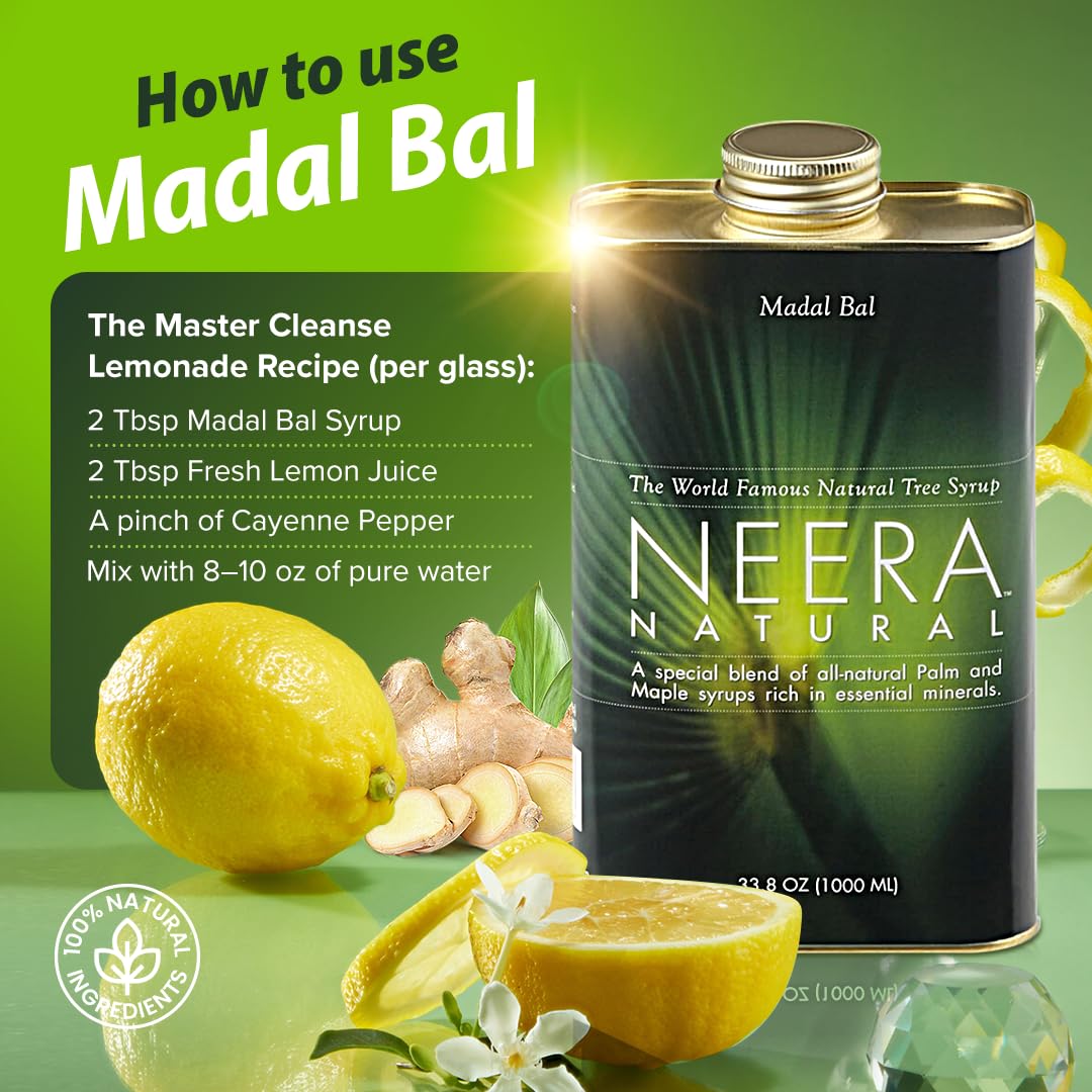 Neera Natural Madal Bal Syrup Master Cleanse – Lemonade Detox Diet, 33.8 fl oz