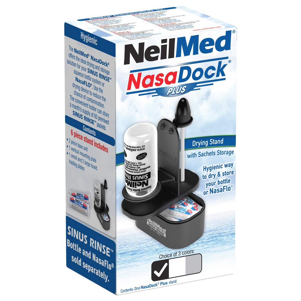 NeilMed NasaDock Plus Stand Black – Drying & Storage for Nasal Rinse