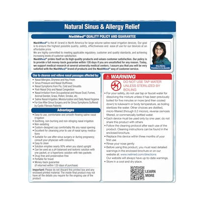NeilMed Sinus Rinse - Complete Nasal Irrigation Kit (50 Count)