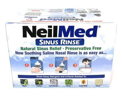 NeilMed Sinus Rinse - 2x8 oz Bottles + 250 Packets | Nasamist Saline Spray