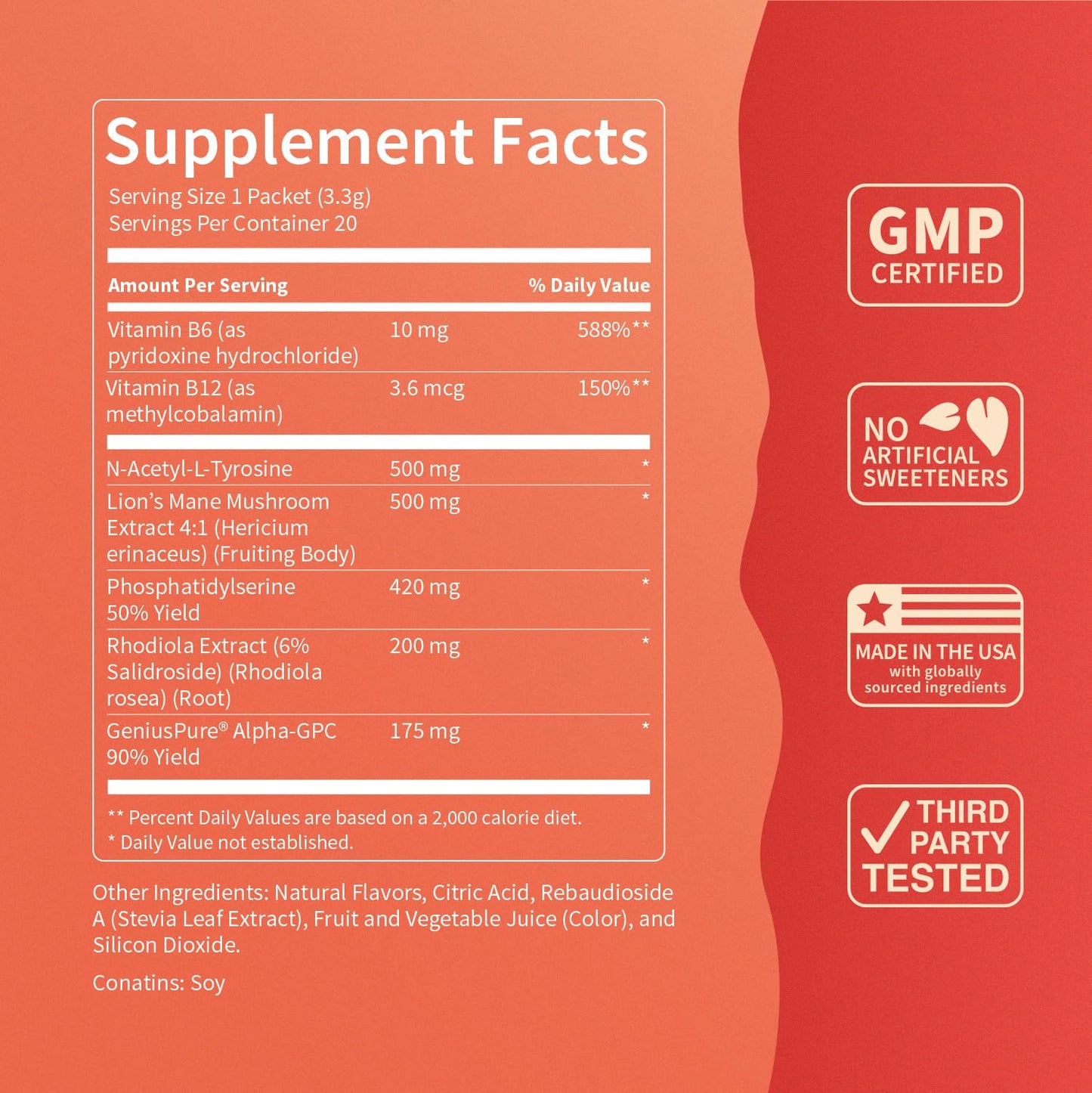 Nello Superfocus Drink Mix – Fruit Punch, Sugar-Free, On-The-Go Packets