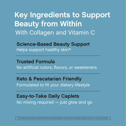 NeoCell Grass Fed Collagen Peptides 400 Caplets – Types I & III + Vitamin C