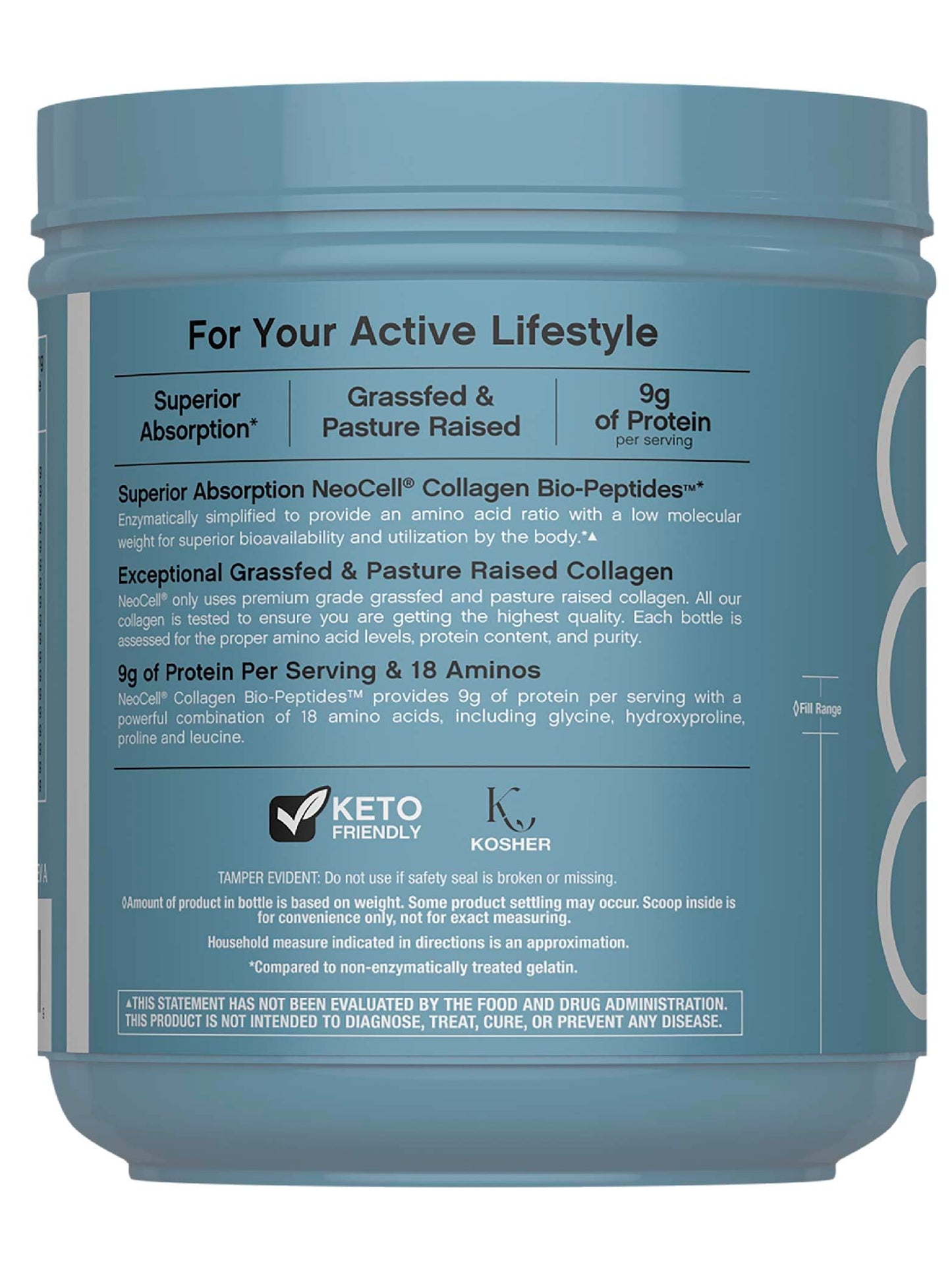 NeoCell Collagen Bio-Peptides Powder 22oz – Grass-Fed, Superior Absorption