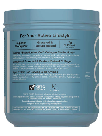 NeoCell Collagen Bio-Peptides Powder 22oz – Grass-Fed, Superior Absorption