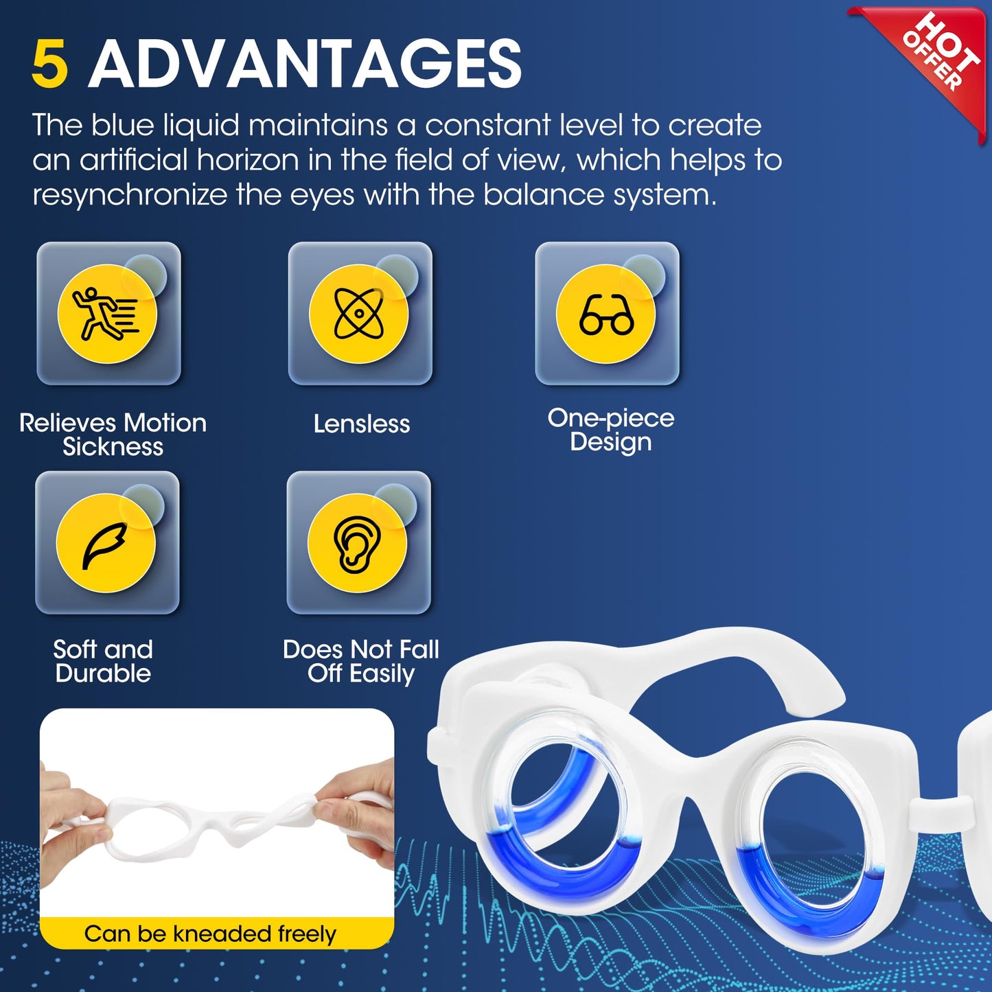 NEOISM Motion Sickness Glasses – Travel Anti-Nausea Eyewear for Cars, Boats & Planes