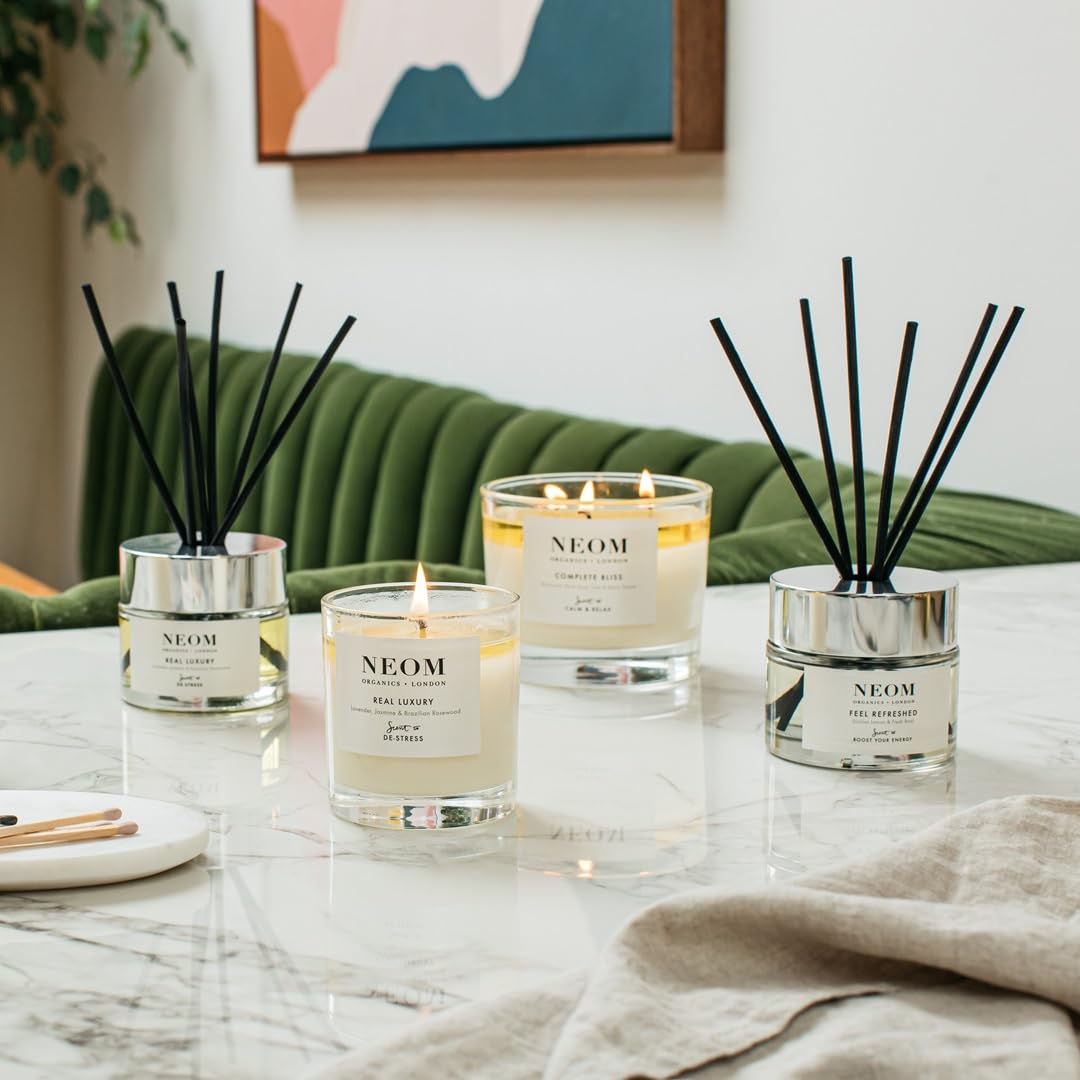NEOM Real Luxury 1 Wick Candle – Lavender & Rosewood | Scent to De-Stress