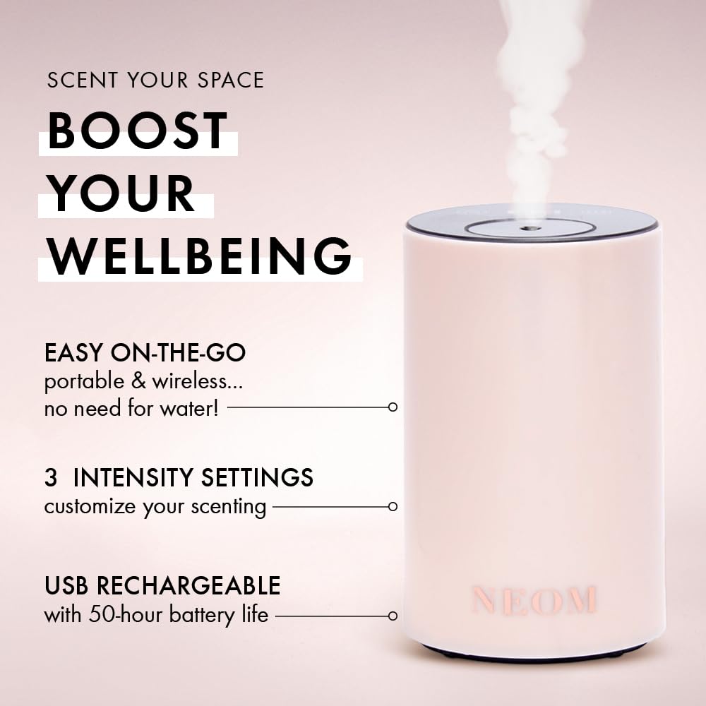 NEOM Portable Wellbeing Pod Mini Diffuser - Waterless, USB Rechargeable, Small Spaces