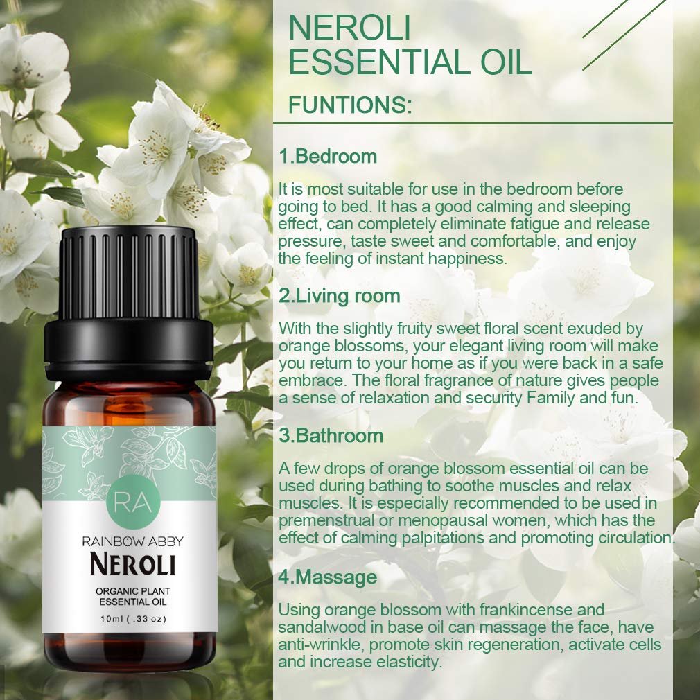 Neroli Essential Oil 100% Pure - Organic Neroli Oil for Diffusers & Skincare - 10ML