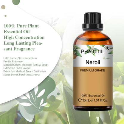 Neroli Essential Oil 30ml | PHATOIL Pure Aromatherapy for Diffusers, DIY Candles & Soaps