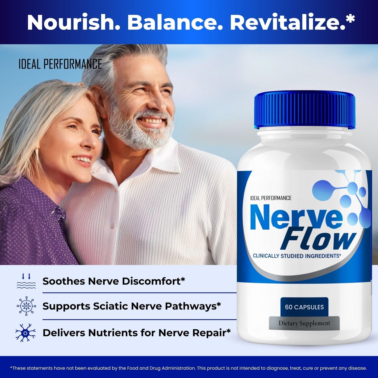 Nerve Flow for Neuropathy Capsules – Extra Strength Nerve Health Pills (2 Pack)