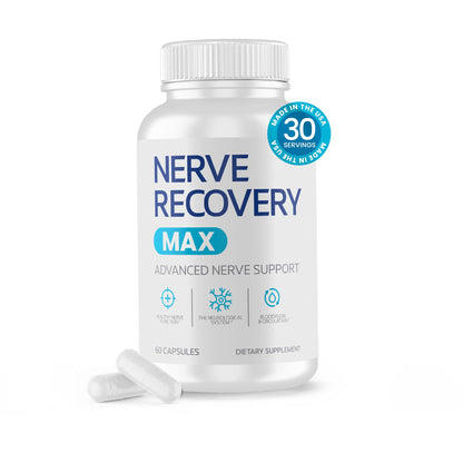 Nerve Recovery Max - Non-GMO Advanced Nerve Support Supplement with Vitamin D3 & Alpha Lipoic Acid | Made in USA, 30-Day Supply