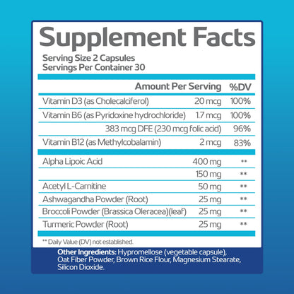Nerve Recovery Max - Non-GMO Nerve Support with Vitamin D3 & Alpha Lipoic Acid - Made in USA