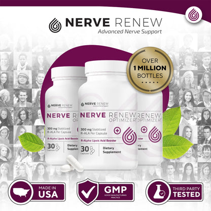 NERVE RENEW Optimizer | 30 Capsules | 300 mg Stabilized R-Alpha Lipoic Acid