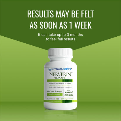 Approved Science Nervprin – Nerve Support with Benfotiamine, B12 & R-Alpha-Lipoic Acid | 180 Capsules | Made in USA