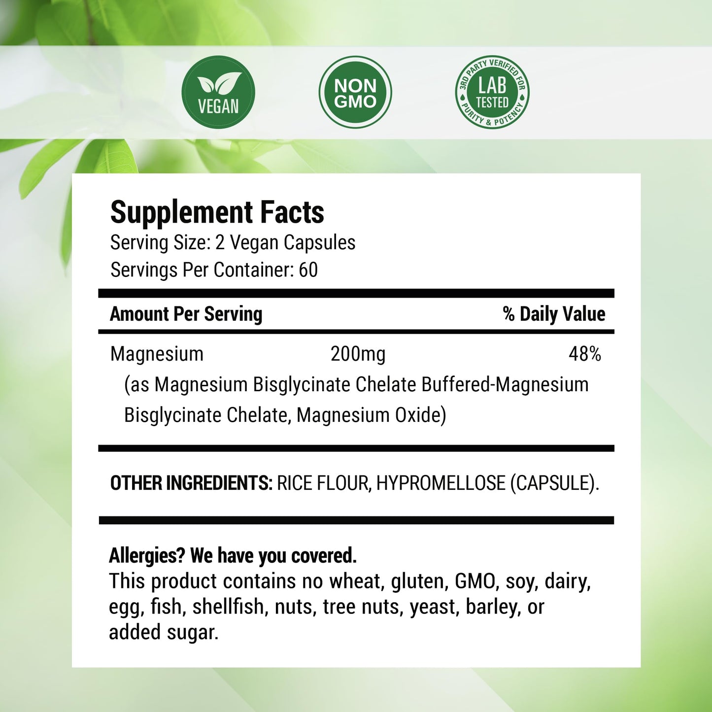 Nested Naturals Magnesium Glycinate Chelate 200mg | Sleep, Relaxation & Muscle Support | 120 Vegan Capsules