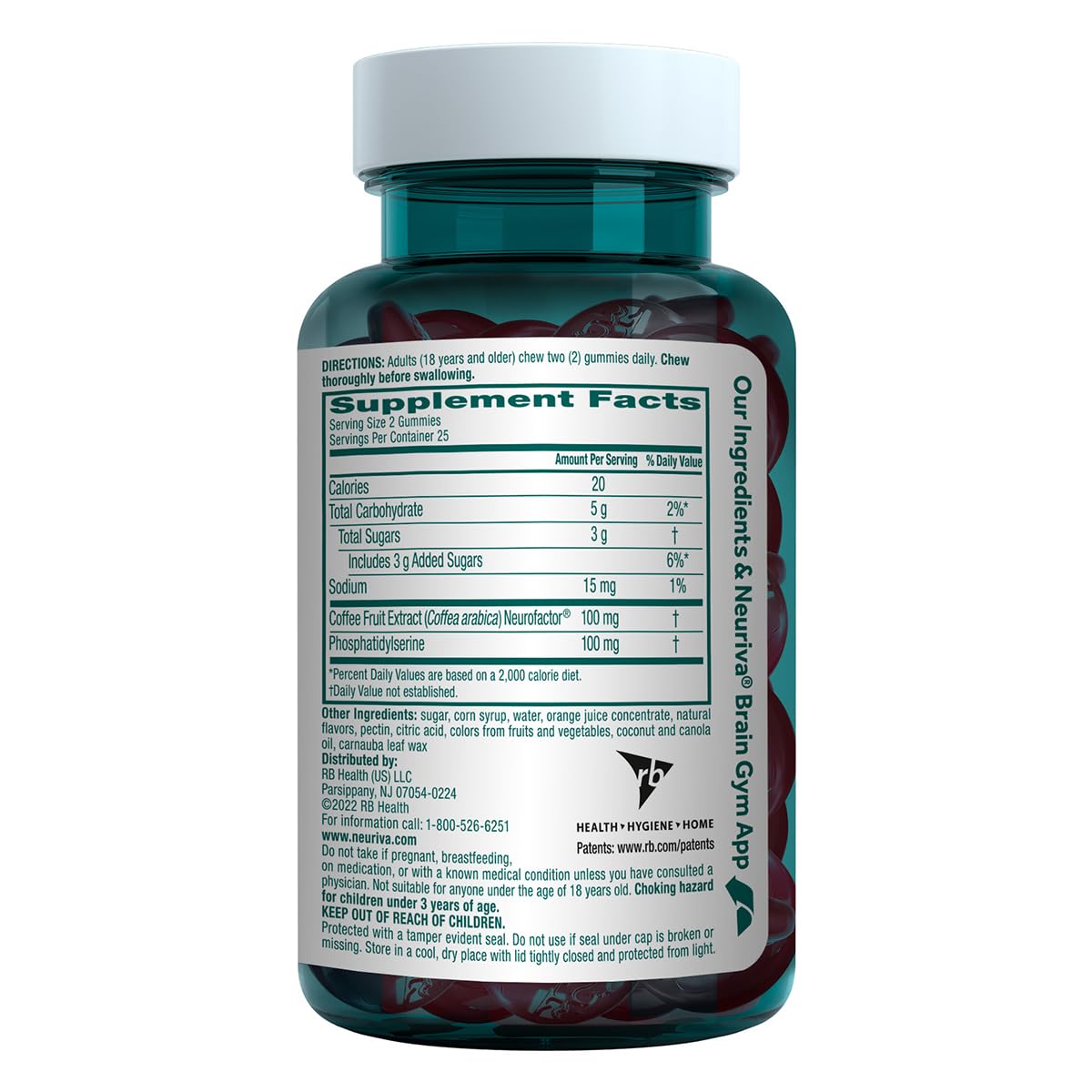 NEURIVA Original Gummies — Focus, Memory & Learning Support (Strawberry)