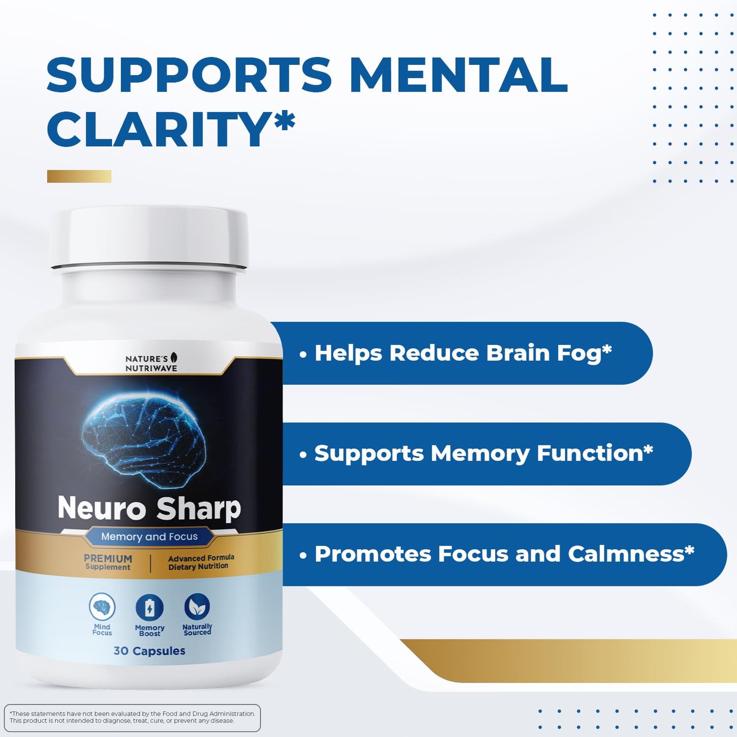 Neuro Sharp: Natural Brain Support with Bacopa, Ginkgo & Huperzine-A