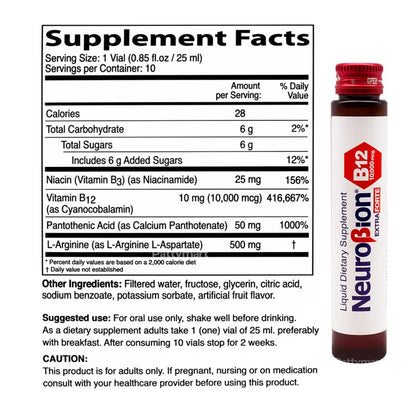 Neurobion Extra Forte B12 10,000 mcg Vials – Liquid Vitamin B12 (10 Vials per Box)