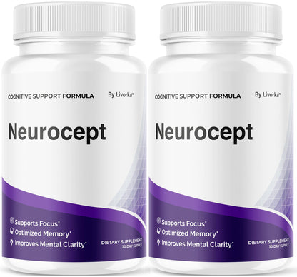 (2 Pack) Neurocept Brain Supplement Capsules – Memory, Focus & Wellness | 120 Capsules
