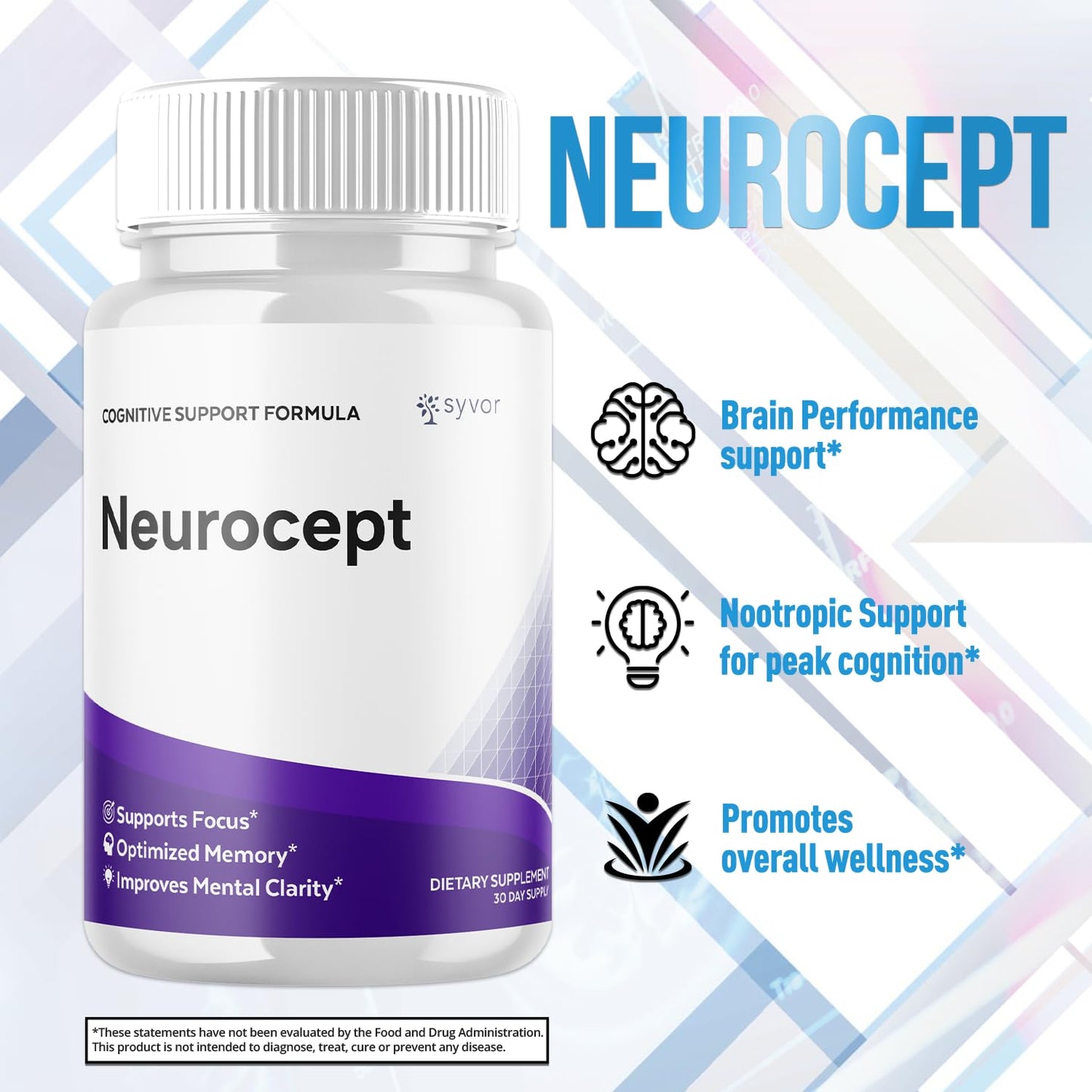 Neurocept Capsules 3 Pack – Brain Support Supplement (180 Capsules)