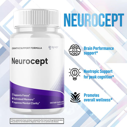 Neurocept Capsules 3 Pack – Brain Support Supplement (180 Capsules)