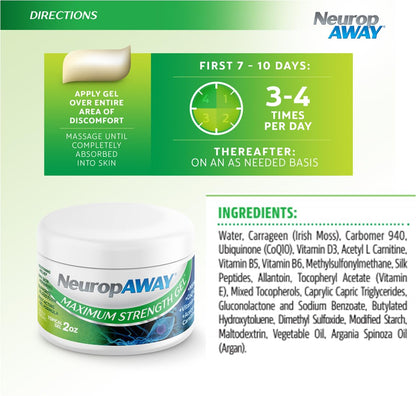 NeuropAWAY Maximum Strength Gel – Targeted Nerve Discomfort Relief, 2oz