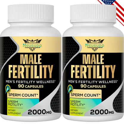 Neusupp Male Fertility Supplements - 2000mg Maca Root Prenatal Vitamins (2 Pack)