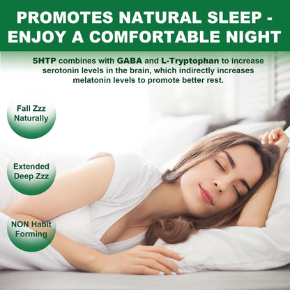 NEVISS 1Pack 5-HTP Gummies + GABA – Melatonin Free, Sleep & Relaxation