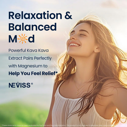 NEVISS Kava Kava Gummies – Calm, Relaxation & Natural Sleep | 600 mg Kava Root Extract + GABA, Ashwagandha, Magnesium, B6/D3 | Sugar-Free, Melatonin-Free, Vegan 60 Ct