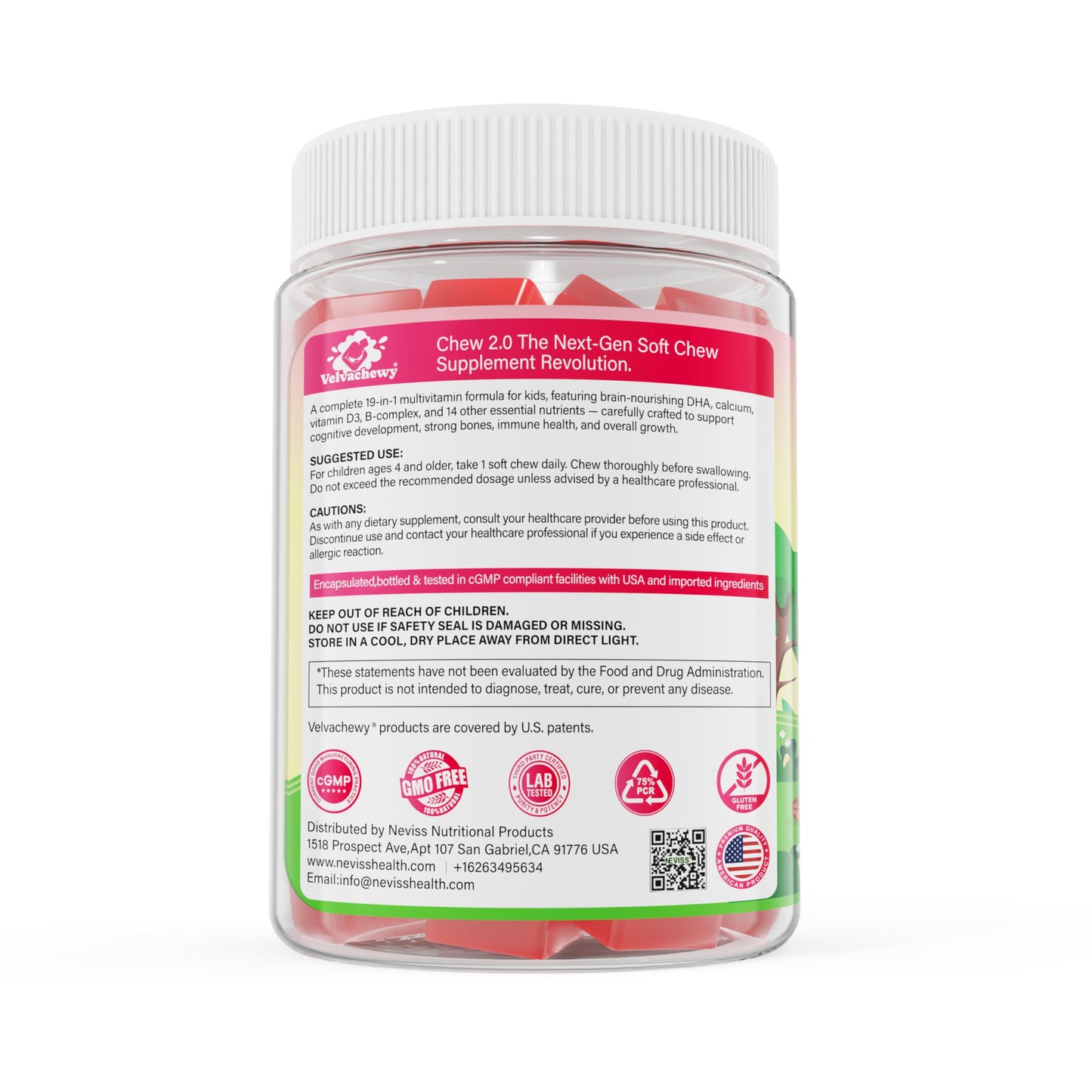 NEVISS Multivitamin for Kids & Teens – Soft Chews with Omega-3 DHA