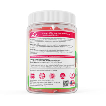 NEVISS Multivitamin for Kids & Teens – Soft Chews with Omega-3 DHA