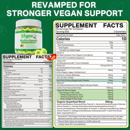 NEVISS Vegan Multivitamin Gummies for Vegans & Vegetarians – Sugar Free, 60 ct