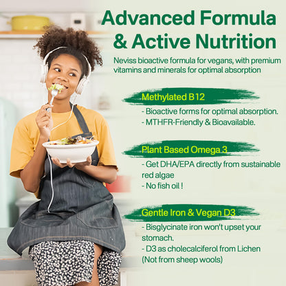 NEVISS Vegan Multivitamin Gummies for Vegans & Vegetarians – Sugar Free, 60 ct
