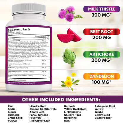 NEW AGE Liver Support – Milk Thistle, NAC, TUDCA, Chanca Piedra (60 Count)