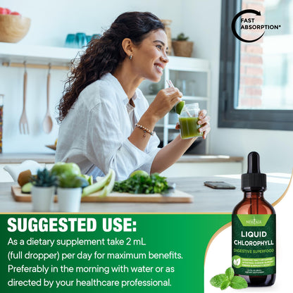 NEW AGE Chlorophyll Liquid Drops (2 fl oz x4) – Energy, Digestion & Immune Support