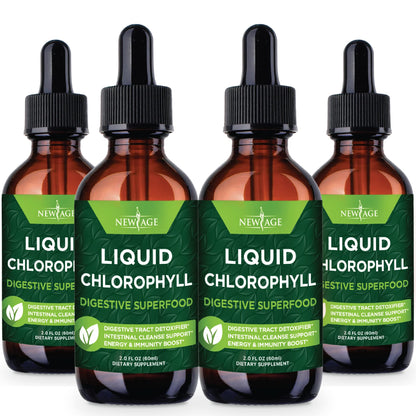 NEW AGE Chlorophyll Liquid Drops (2 fl oz x4) – Energy, Digestion & Immune Support