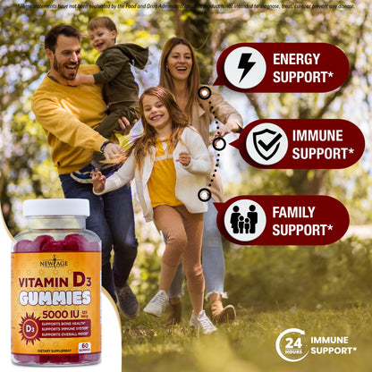 NEW AGE Immune Defense Combo - 2 Pack: Vitamin D3 5000 IU & Zinc Gummies